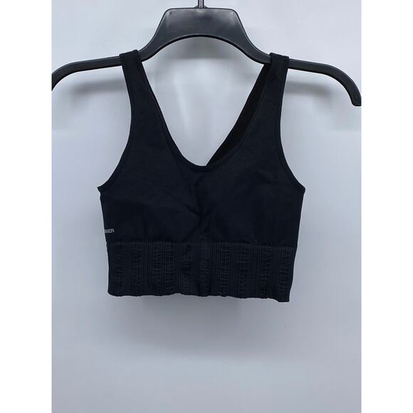 REFORMER Women's Black V-Neck Fitted Cropped Tank Top SZ XS/S - Picture 3 of 11